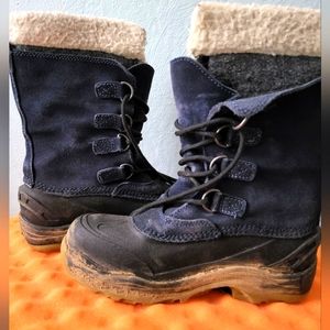 LANDS END Blue Snow Hiker Boots Boys Size 5 Warm